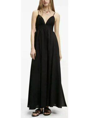 Hugo Boss Black Open Back Empire Maxi Dress New Size 6